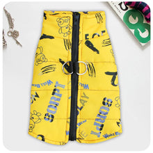 Waterproof Dog Jacket with Traction Buckle for Large Dogs in Yellow