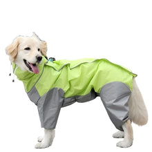 Waterproof Dog Rain Suit in Green/Grey