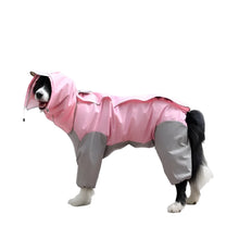 Waterproof Dog Rain Suit in Pink/Grey