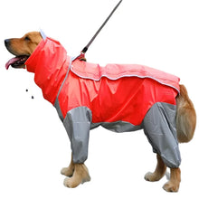 Waterproof Dog Rain Suit in Red/Grey