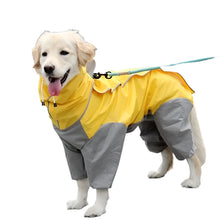Waterproof Dog Rain Suit in Yellow/Grey
