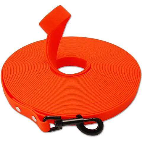 Waterproof Multicolour PVC Dog Leash in Orange