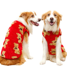 Winter Flannel Dog Coat Pyjamas in Red Bear
