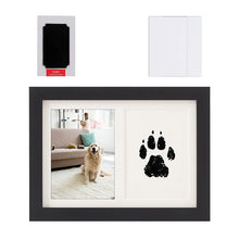 Wooden Pet Pawprint Photo Frame in Black