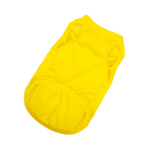 Yellow plain cotton dog vest shirt