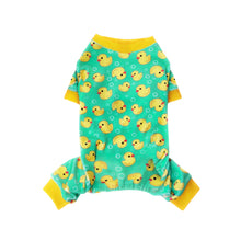 Yellow Duck Print Dogs Pyjamas for Dogs in Green