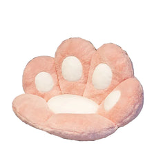 Pink plush paw-shaped pet bed with soft padded cushions for cats and small dogs