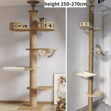 4 level cat tower side by side with measurements