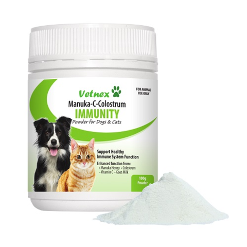 Vetnex Manuka C Colostrum Immunity Powder For Dogs & Cats (100g)