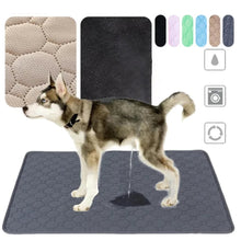 Grey washable waterproof dog pee pad with absorbent quilted surface, non-slip backing and reusable design